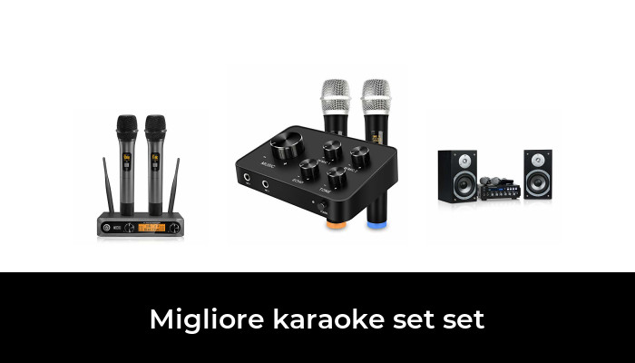 2 microfoni gsp DiscoPiu.net Karaoke Bundle 804 Mixer Cavi Kit Set per Karaoke Coppia diffusori 