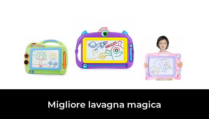 Lavagna Magica per Bambini Tavoletta da Disegno Cancellabile Giocattolo Educativo 4 Zone 3 Stampini 1 Penna-Regali di Compleanno di Natale