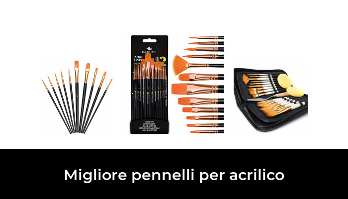 Set Di 6 Pennelli Professionali Sizepaint Per Pittura Acrilica, Olio E Acquerello - Punta Piatta, Manico Lungo, Confezione Artistica
