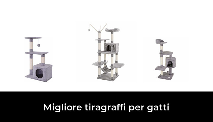 VOUNOT Tiragraffi Per Gatti 112cm - Albero Con Cuccia, Sisal, Giocattoli, Beige/Grigio - Foto 11