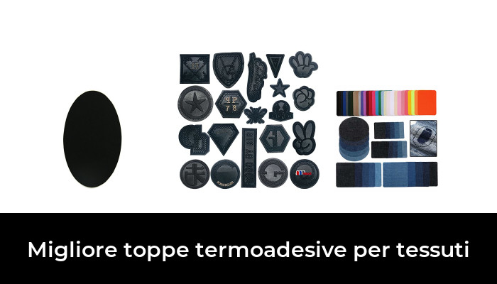 Woohome 20 Pz Toppe per Vestiti Toppe Termoadesive Distintivo Nero Adesivo Patch Ferro Sulle Toppe Adesivi Appliques per Abbigliamento Tappi Zaino