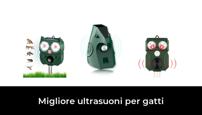 Solare Spaventatore per Gatti da Giardino, a Ultrasuoni Impermeabile a Led, con Sensore di Movimento per Martore, Auto, Gatti, Procione, Cani, Allontanare Animali