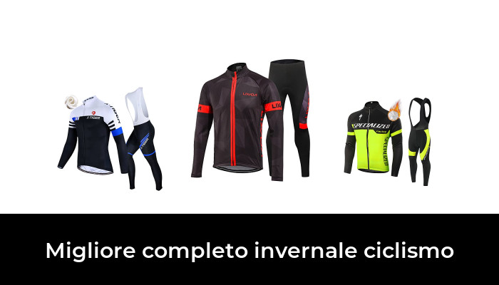 Tuta Da Ciclismo Invernale Termica Uomo - Maglia E Pantaloni Imbottiti, Antivento, Con Tasche E Strisce Riflettenti