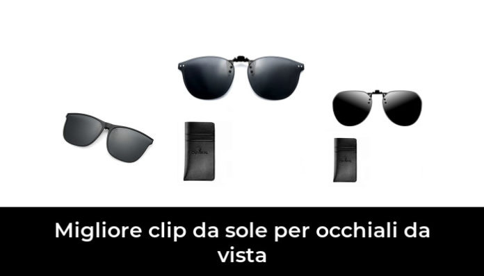 Occhiali Da Sole Clip-On Polarizzati UV400 Per Uomo – Clip Sovrapponibile Per Occhiali Da Vista (Nero, 13,6 Cm)